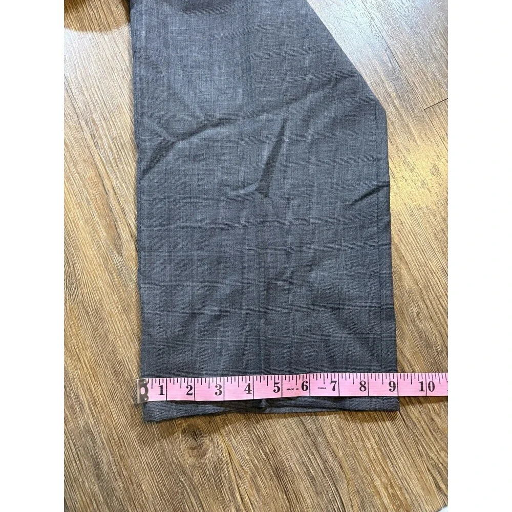 Brooks Brothers Classic Dress Pants Mens 38x33 Glen Plaid 100% Wool Flat Front